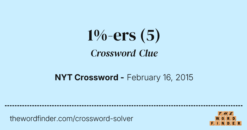 1%-ers crossword clue image