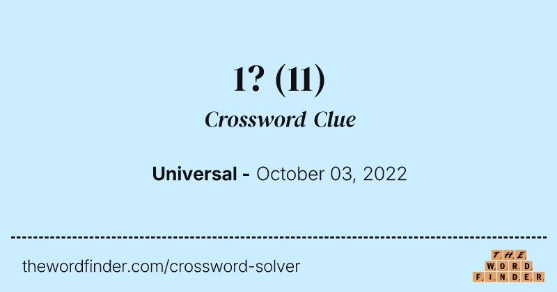 1? crossword clue image