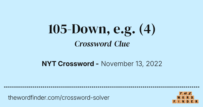 105-Down, e.g. crossword clue image