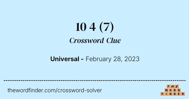 10 4 crossword clue image