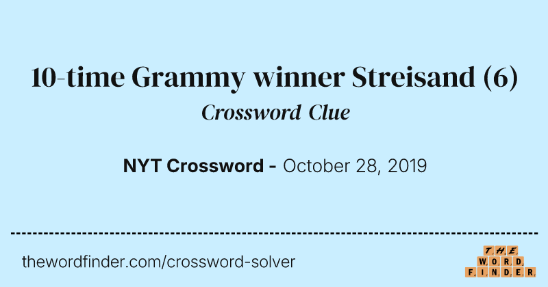 10-time Grammy winner Streisand crossword clue image