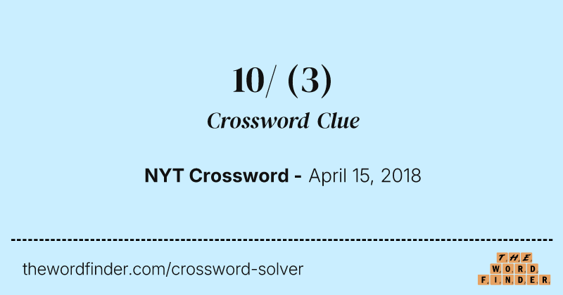 10/ crossword clue image
