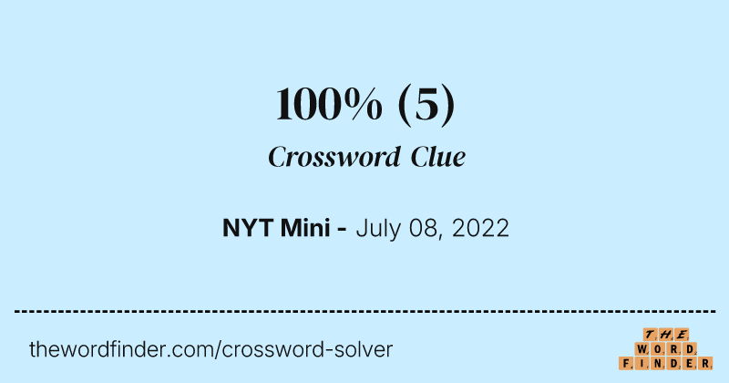 100% crossword clue image
