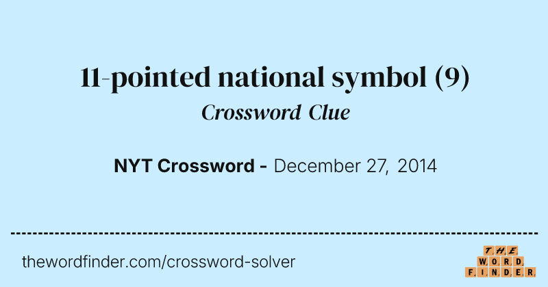 11-pointed national symbol crossword clue image