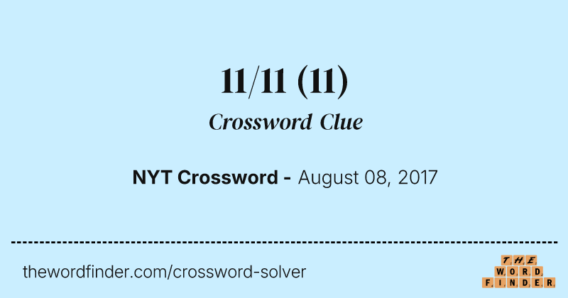 11/11 crossword clue image