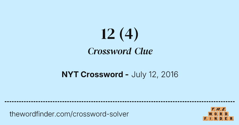 12 crossword clue image