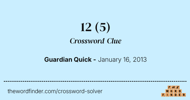 12 crossword clue image