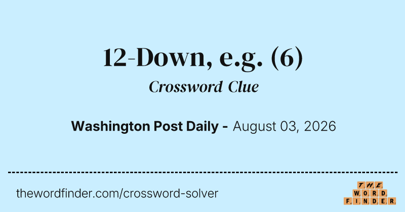 12-Down, e.g. crossword clue image