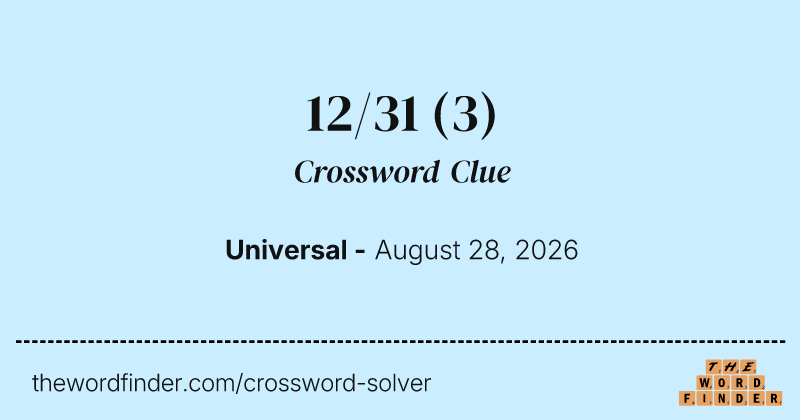 12/31 crossword clue image