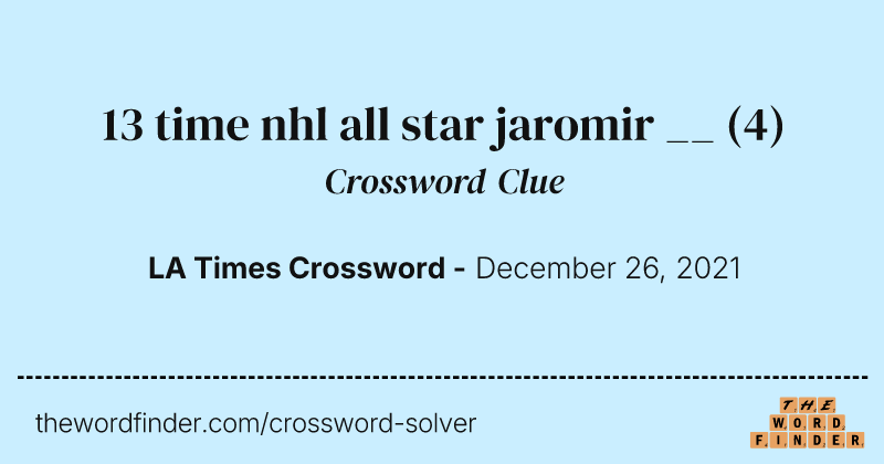 13 time nhl all star jaromir __ crossword clue image