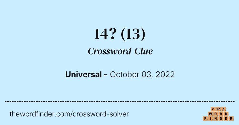 14? crossword clue image