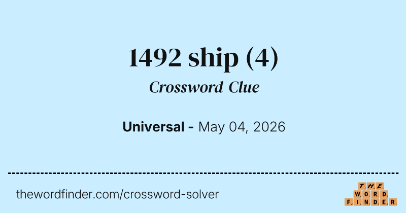 1492 ship crossword clue image