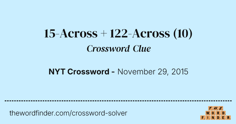 15-Across + 122-Across crossword clue image