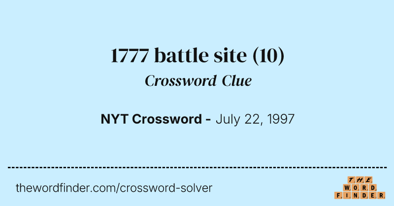 1777 battle site crossword clue image