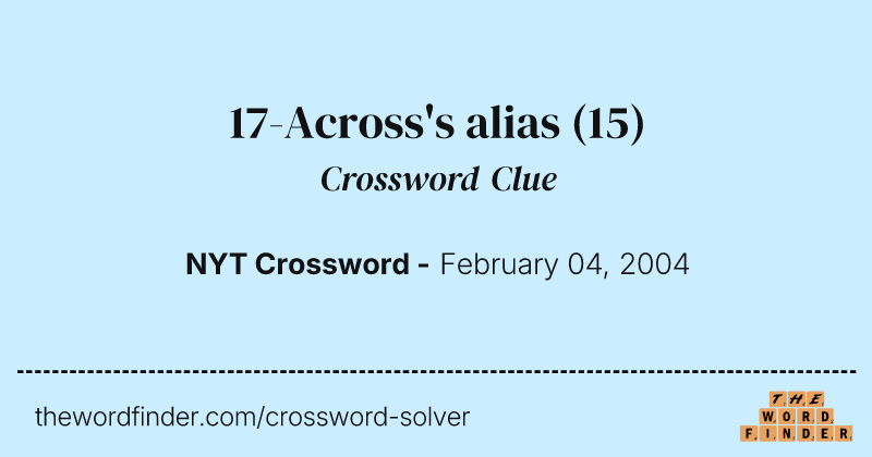 17-Across's alias crossword clue image