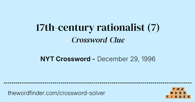 17th-century rationalist crossword clue image