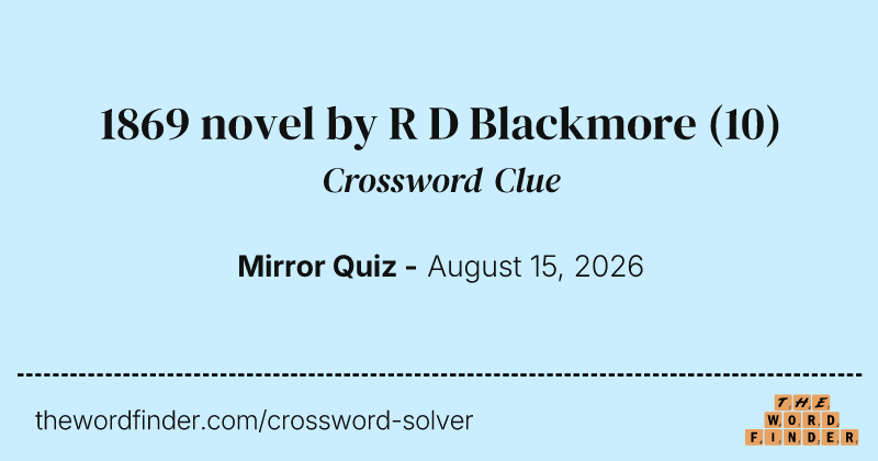 1869 novel by R D Blackmore crossword clue image