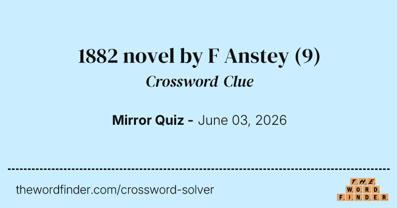 1882 novel by F Anstey crossword clue image