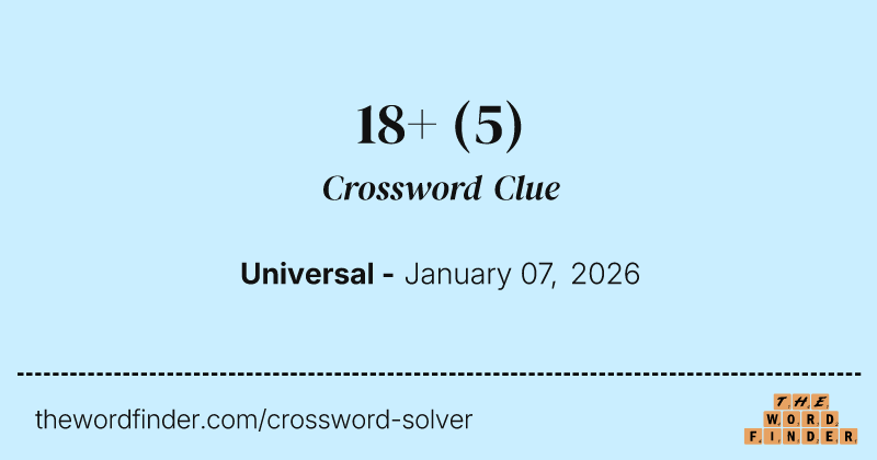 18+ crossword clue image