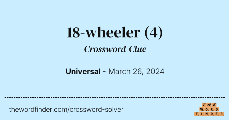 18-wheeler crossword clue image