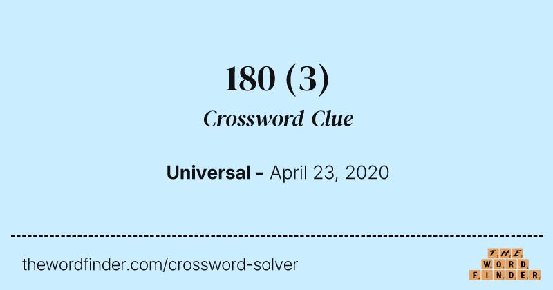 180 crossword clue image