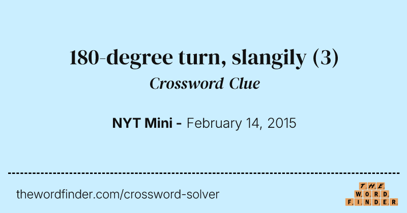 180-degree turn, slangily crossword clue image