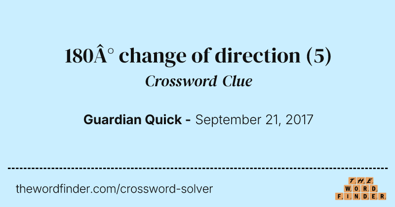 180° change of direction crossword clue image