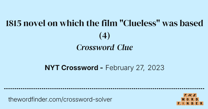 1815 novel on which the film "Clueless" was based crossword clue image