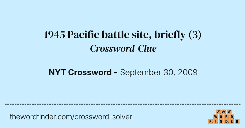 1945 Pacific battle site, briefly crossword clue image
