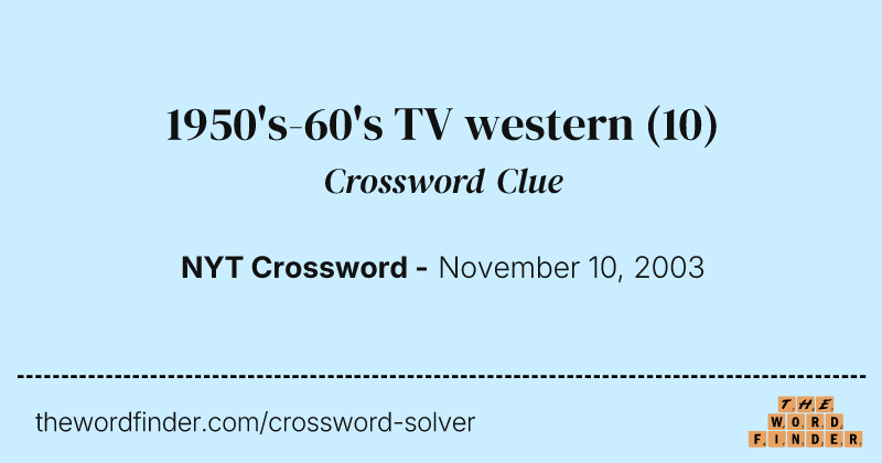 1950's-60's TV western crossword clue image