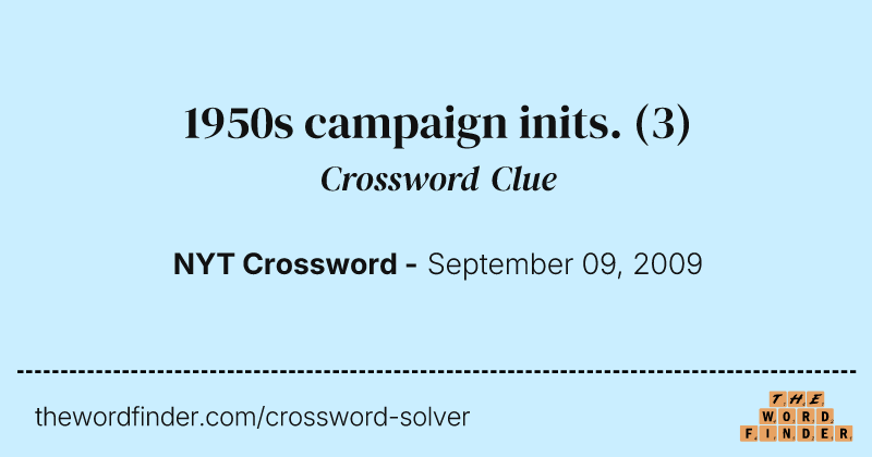 1950s campaign inits. crossword clue image