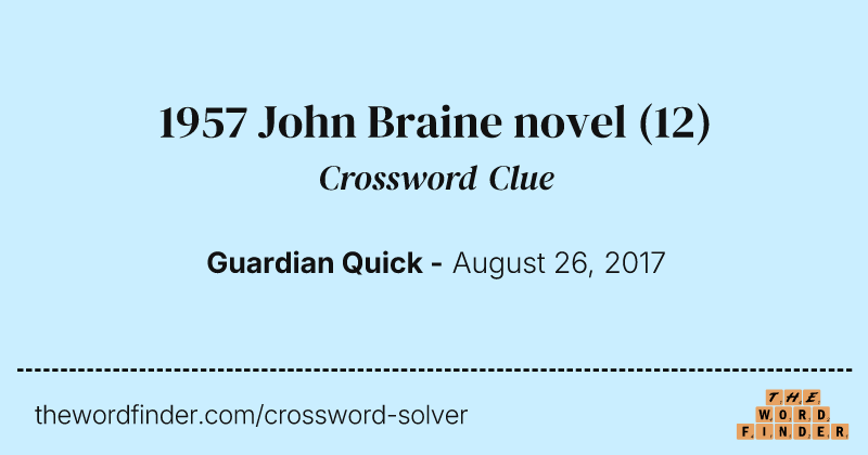 1957 John Braine novel crossword clue image