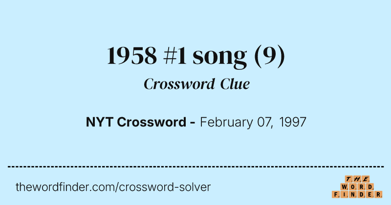 1958 #1 song crossword clue image