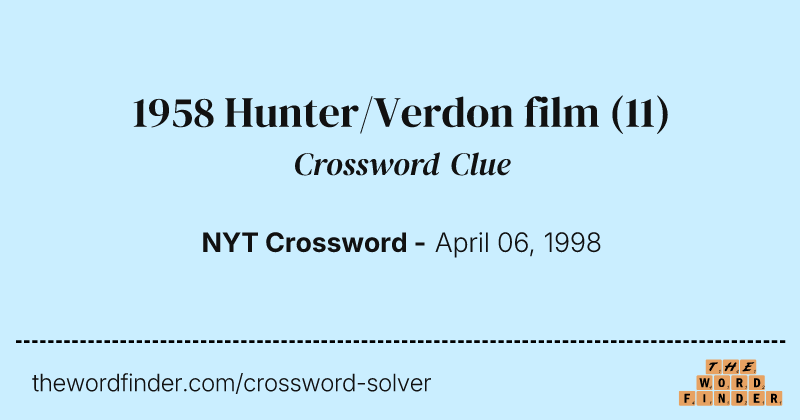 1958 Hunter/Verdon film crossword clue image