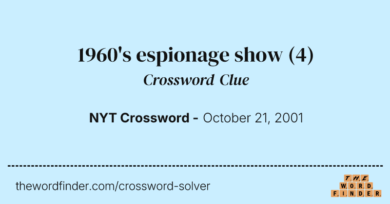 1960's espionage show crossword clue image