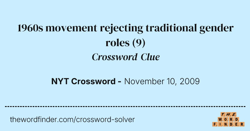 1960s movement rejecting traditional gender roles crossword clue image