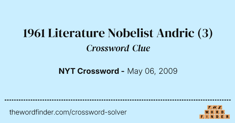 1961 Literature Nobelist Andric crossword clue image