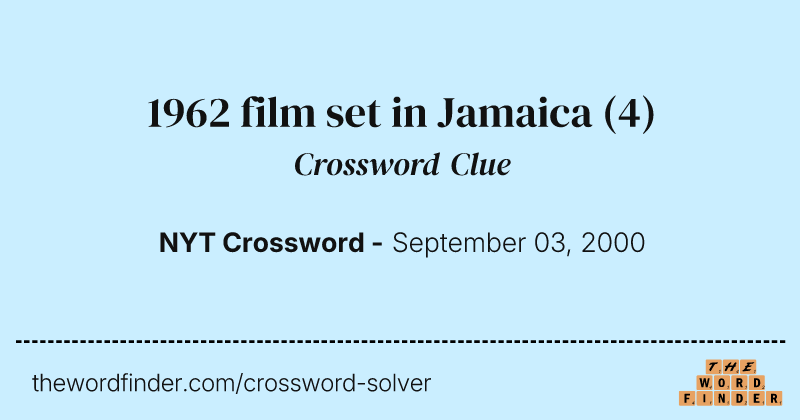 1962 film set in Jamaica crossword clue image