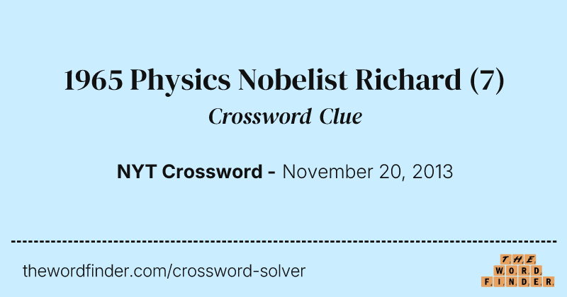 1965 Physics Nobelist Richard crossword clue image