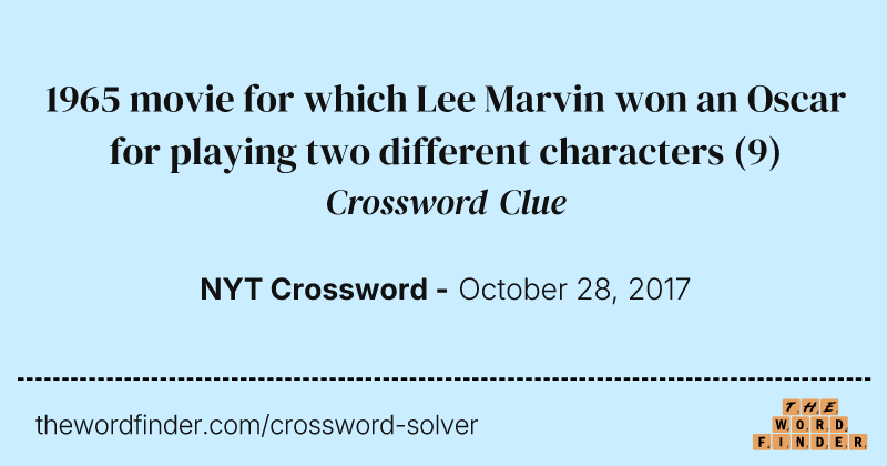 1965 movie for which Lee Marvin won an Oscar for playing two different characters crossword clue image