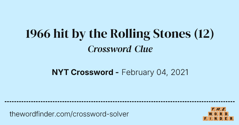 1966 hit by the Rolling Stones crossword clue image