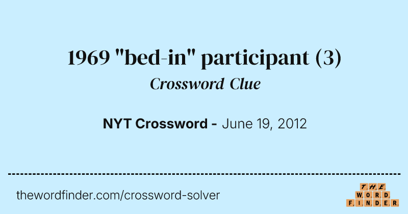 1969 "bed-in" participant crossword clue image
