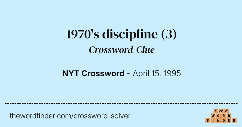 1970's discipline crossword clue image