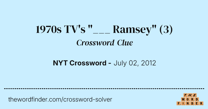 1970s TV's "___ Ramsey" crossword clue image