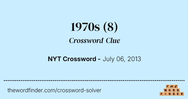 1970s crossword clue image