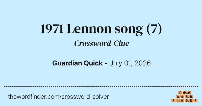 1971 Lennon song crossword clue image