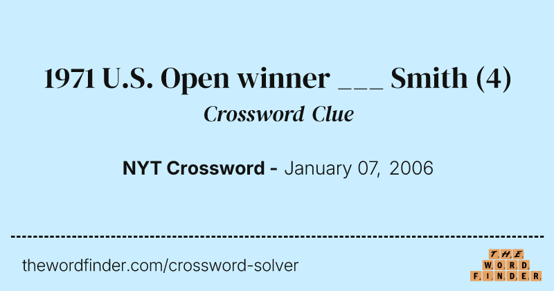 1971 U.S. Open winner ___ Smith crossword clue image