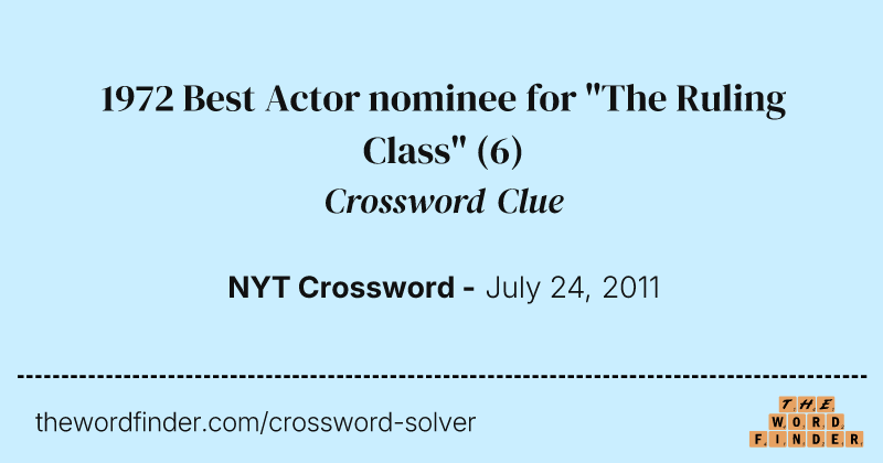 1972 Best Actor nominee for "The Ruling Class" crossword clue image