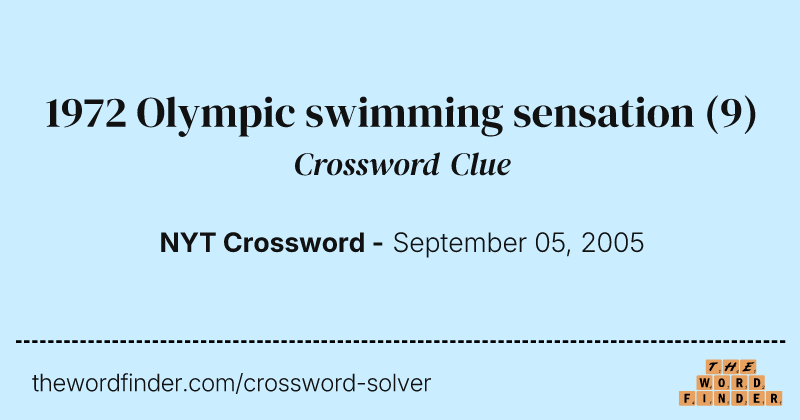 1972 Olympic swimming sensation crossword clue image