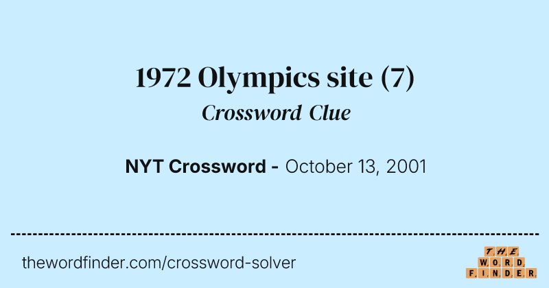 1972 Olympics site crossword clue image